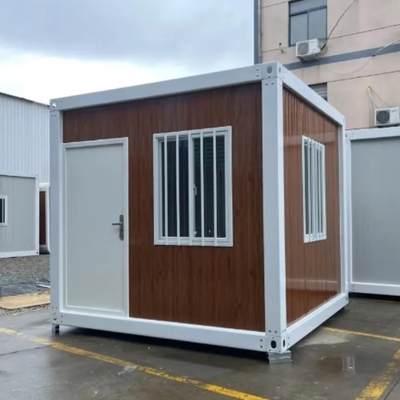 Construção fácil pré-fabricada modular e resistente ao vento Pequena casa de contêineres de pacote plano