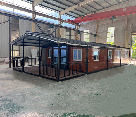 Casa móvel de 20 pés 40 pés Container de transporte Luxo com terraço
