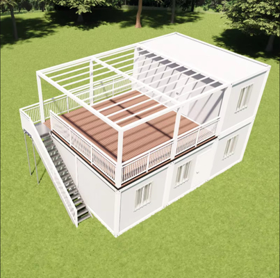 Casa de contêineres de 20 pés para habitação e armazenamento com estrutura de aço leve